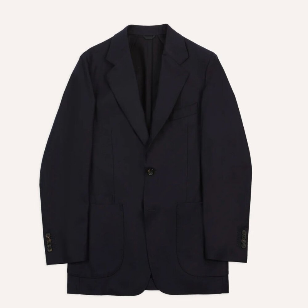 Drake's - Navy Wool Flannel Tailored Jacket - Size 46 (IT / EUR)